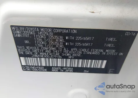 2016 Toyota Rav4 Le from USA, damaged, VIN JTMZFREV0GJ079186